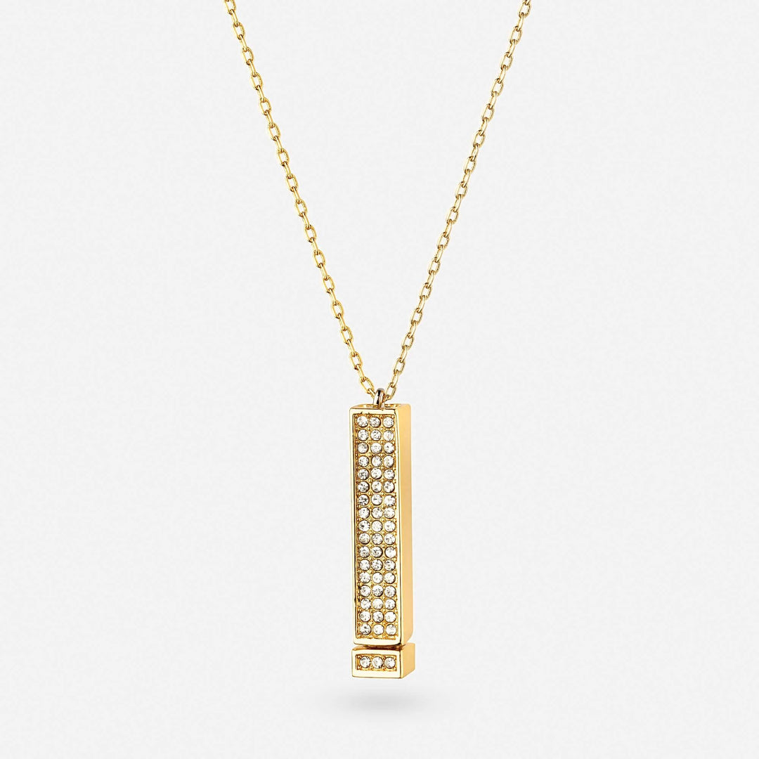 Gold "I Love You" Necklace by Viktorias on a white background