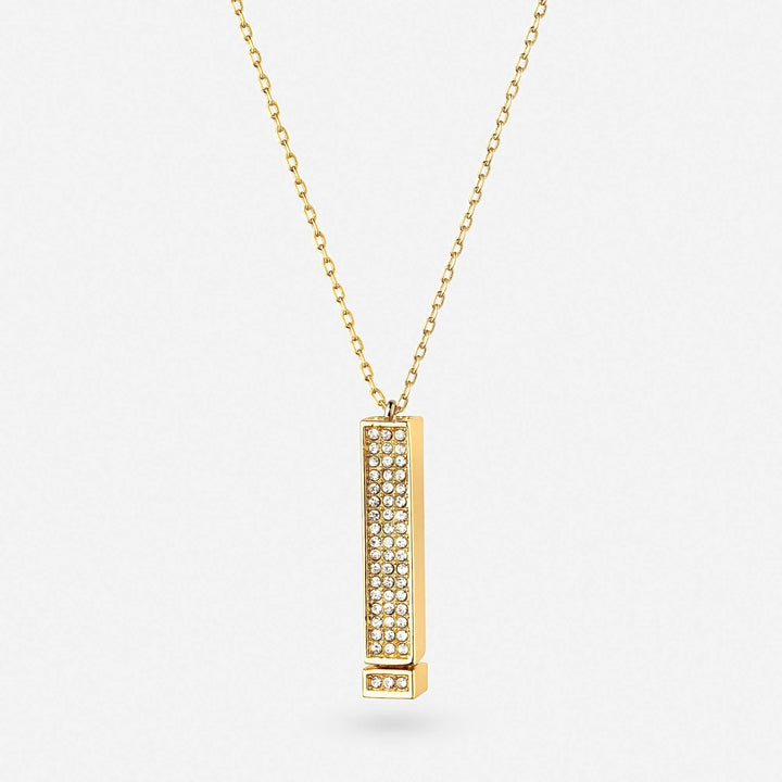 Gold "I Love You" Necklace by Viktorias on a white background