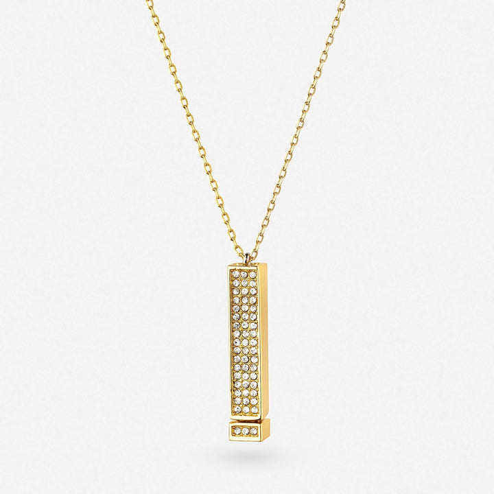 Gold "I Love You" Necklace by Viktorias on a white background