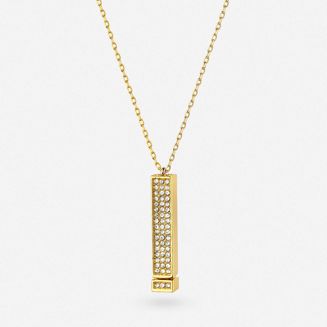 Gold "I Love You" Necklace by Viktorias on a white background