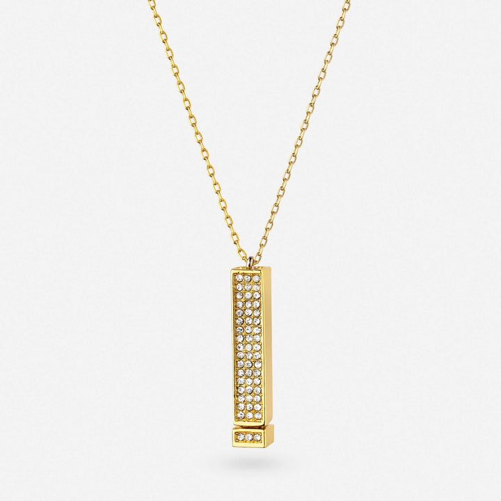Gold "I Love You" Necklace by Viktorias on a white background