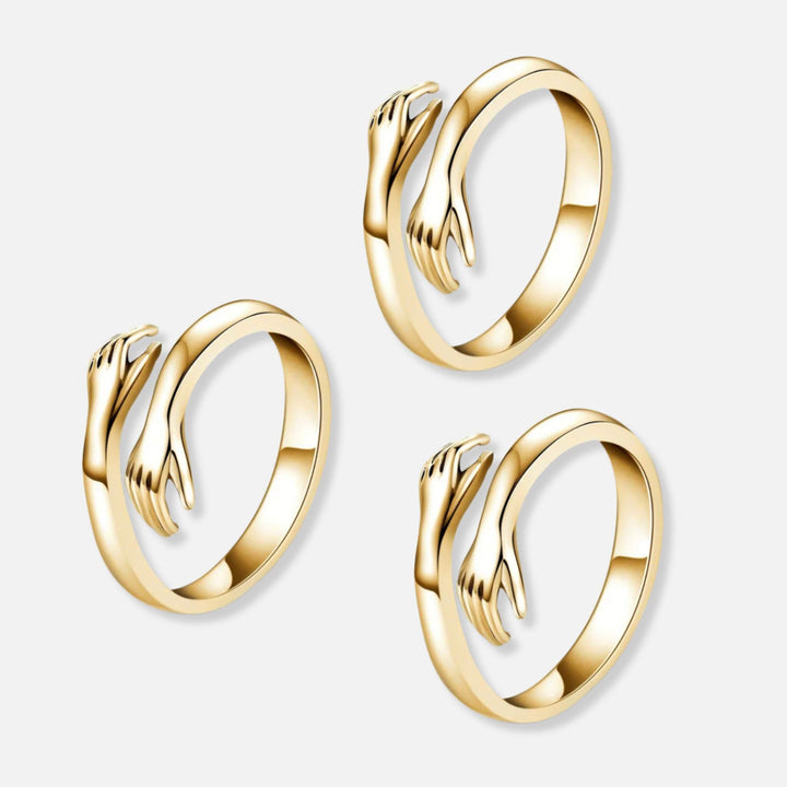 Three Hug Rings - Solid Silver