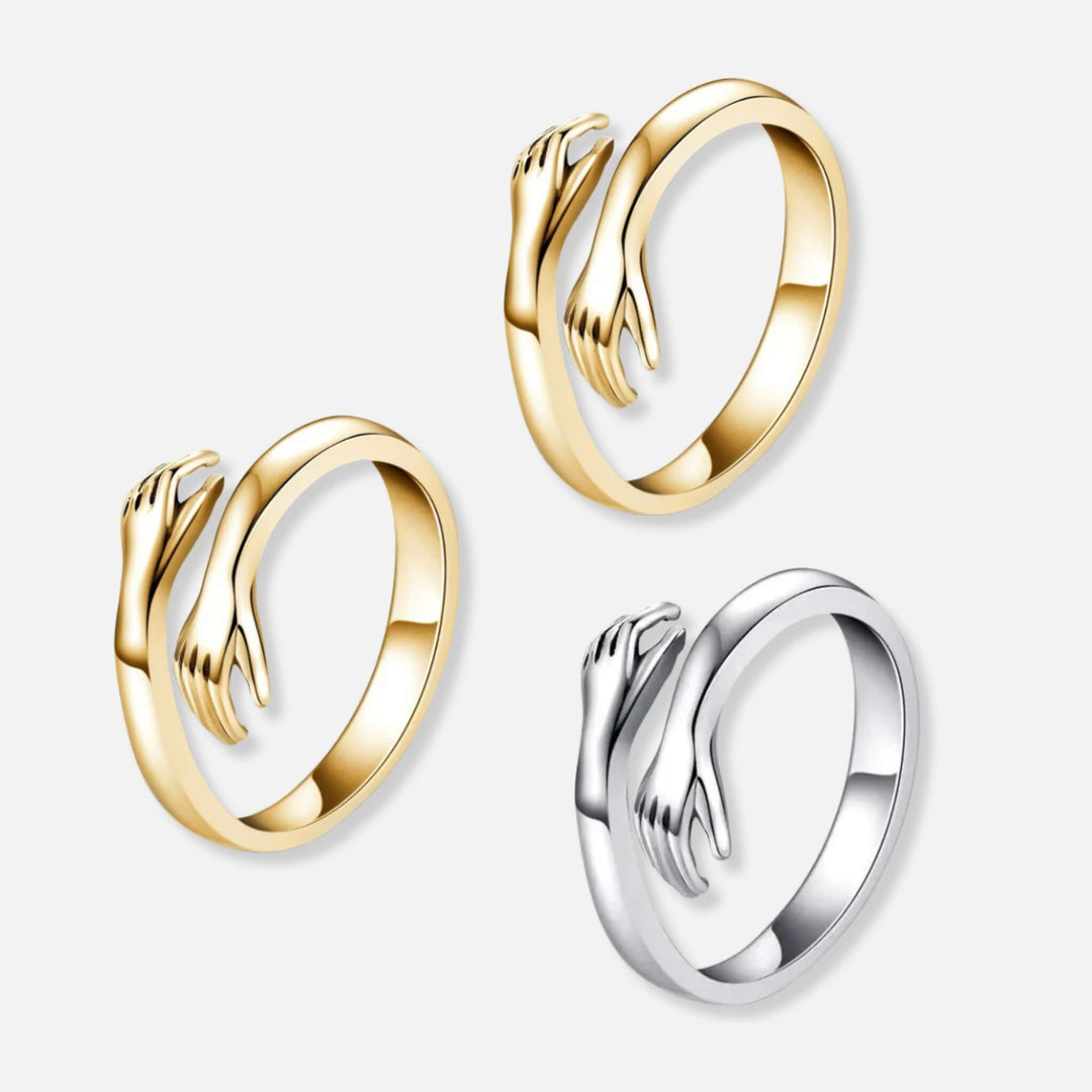 Three Hug Rings - Solid Silver