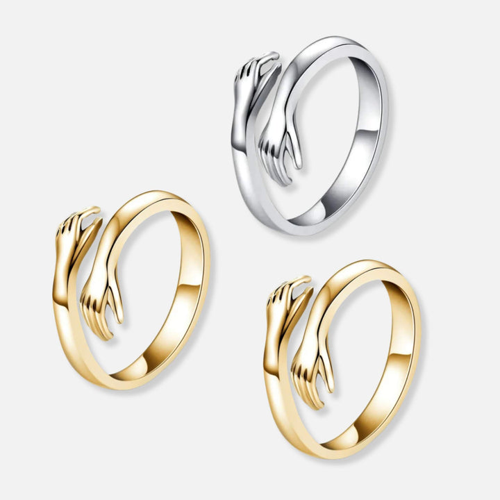 Three Hug Rings - Solid Silver
