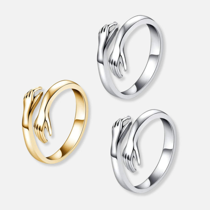 Three Hug Rings - Solid Silver