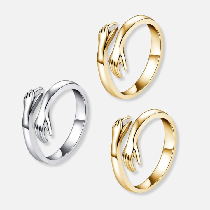 Three Hug Rings - Solid Silver