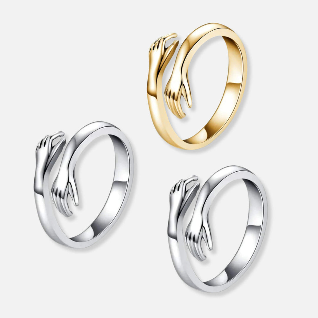 Three Hug Rings - Solid Silver