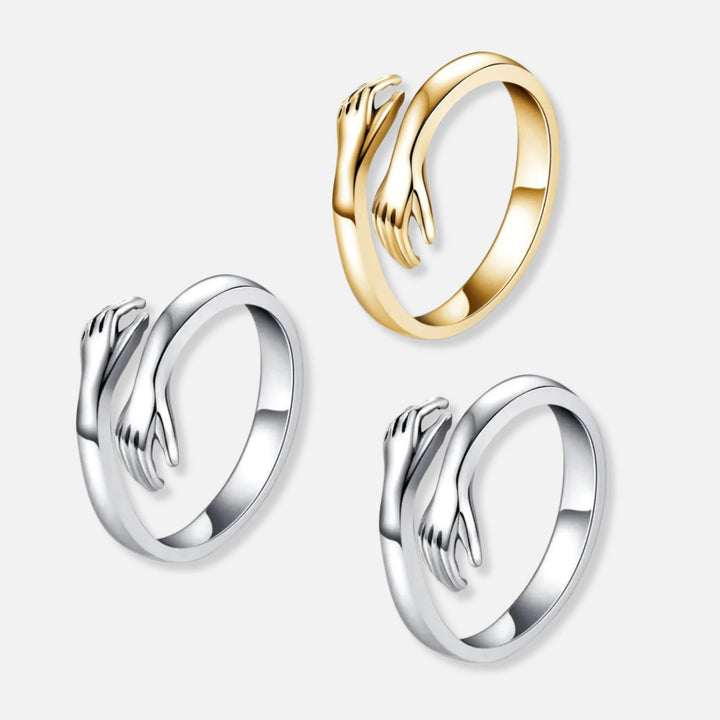 Three Hug Rings - Solid Silver