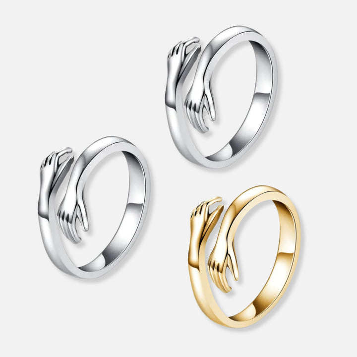 Three Hug Rings - Solid Silver