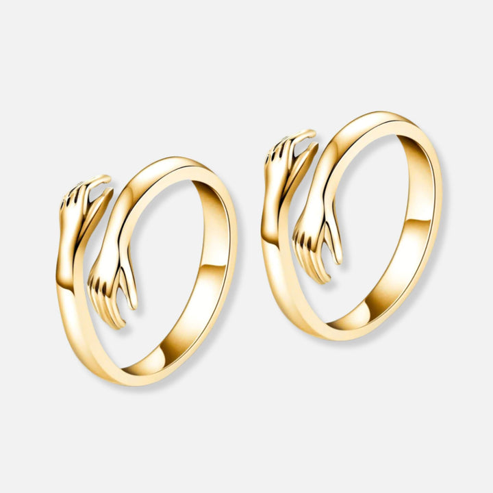 Two Hug Rings - Gold Vermeil