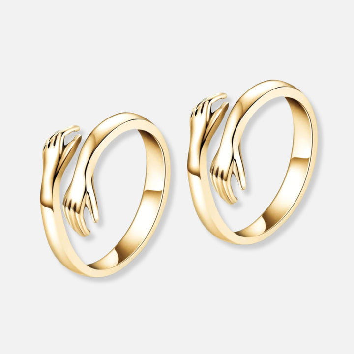 Two Hug Rings - Solid Silver